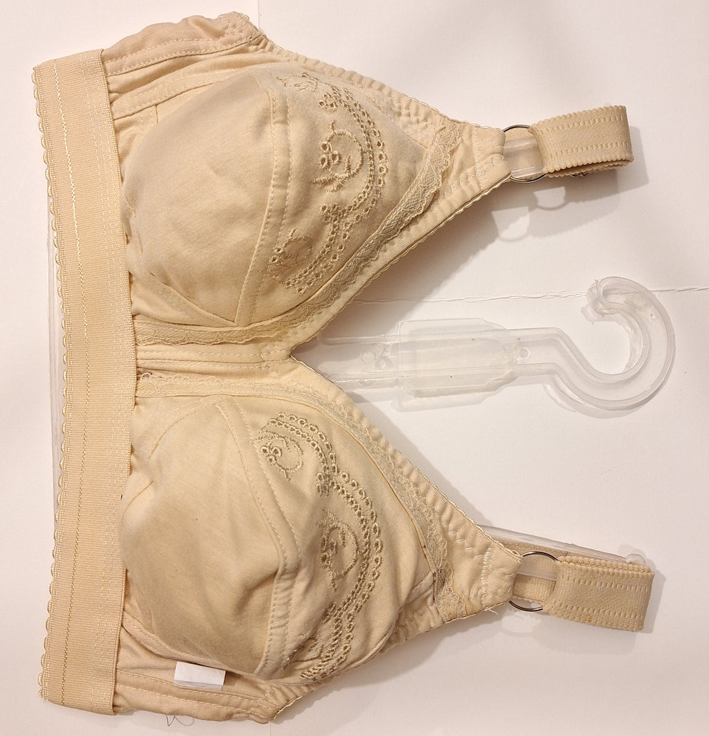 Beige Lace Trim Bra