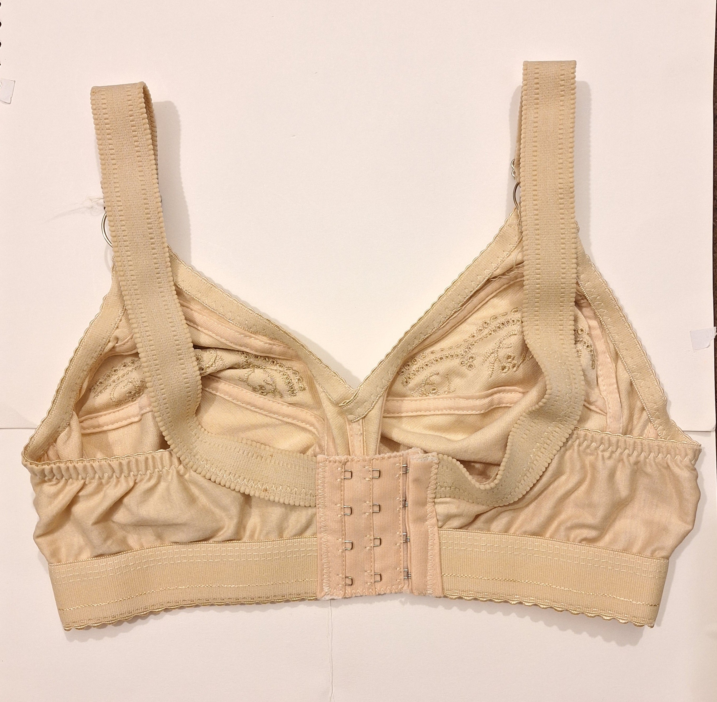 Beige Lace Trim Bra