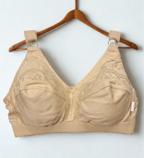 Beige Lace Trim Bra