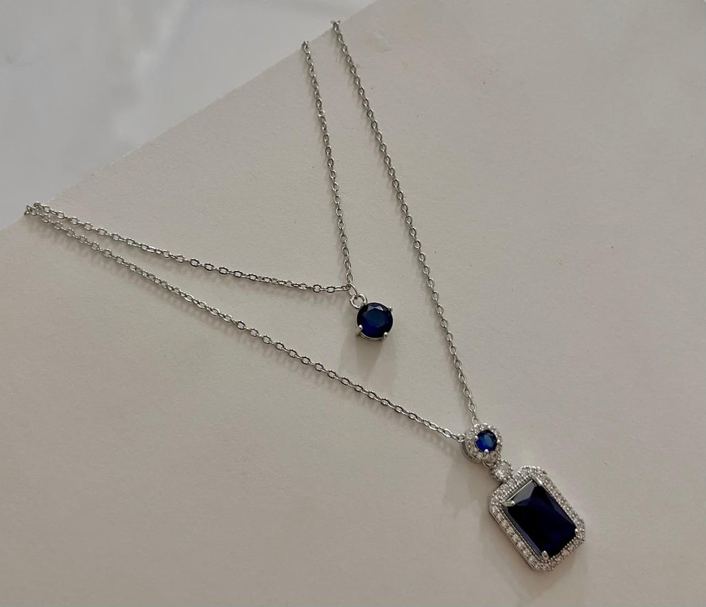 Double-Layered Sapphire Necklace  D