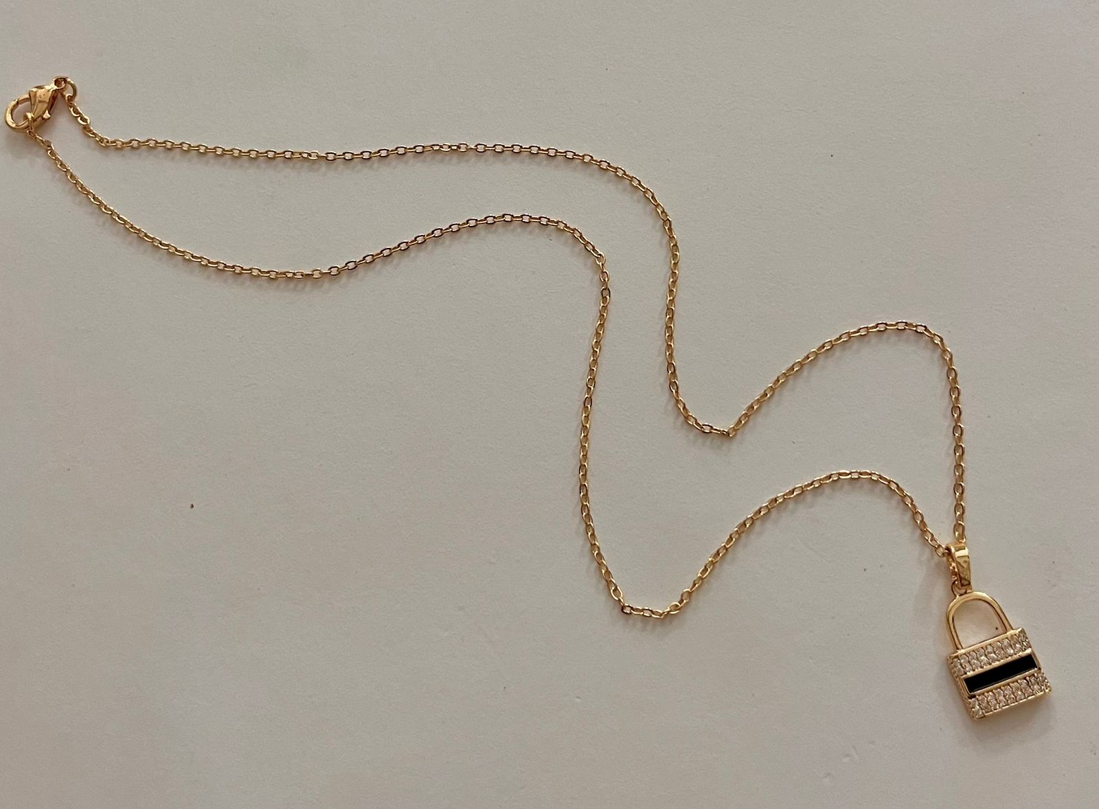 Gold Padlock Necklace