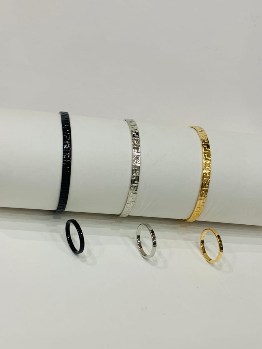 Elegant Bangle and Ring Set