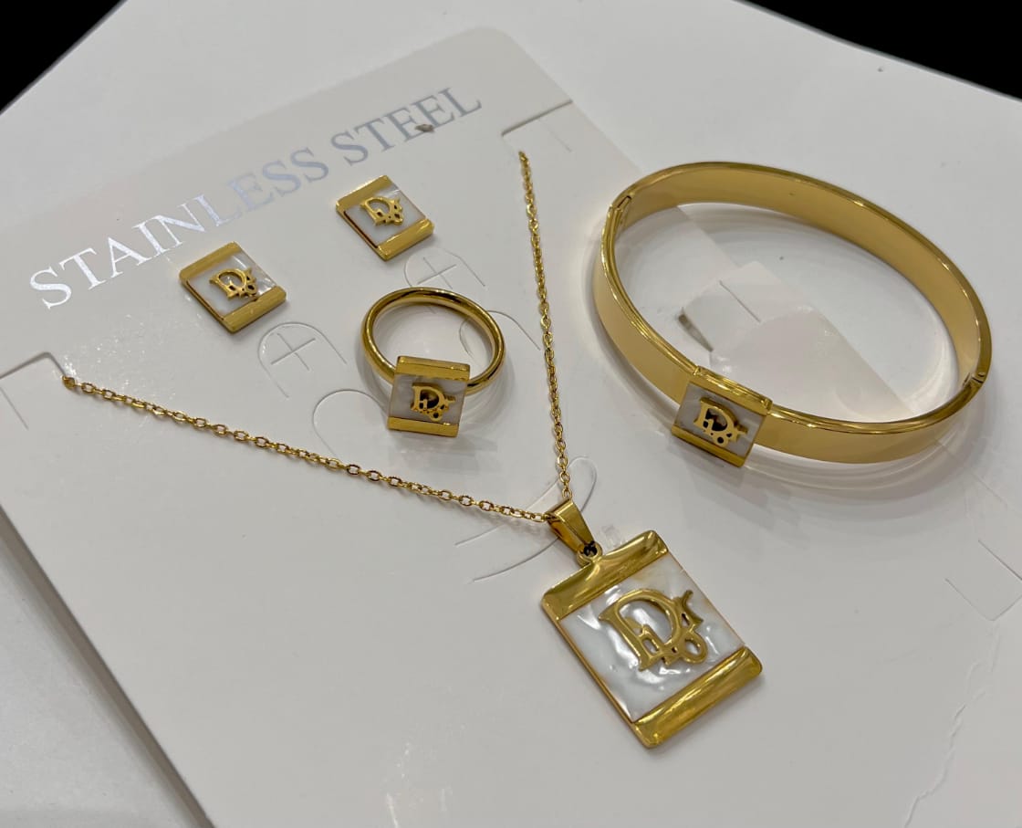Dior-Inspired Gold Jewelry Set