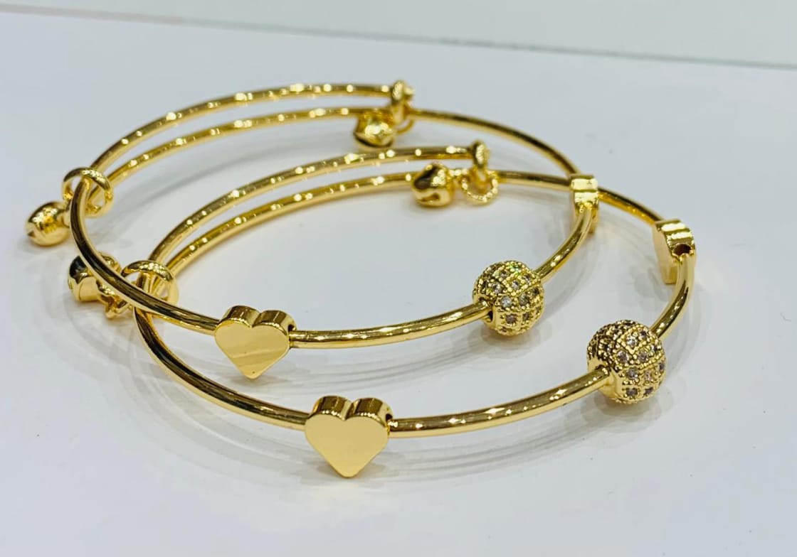 Heartfelt Gold Bangles