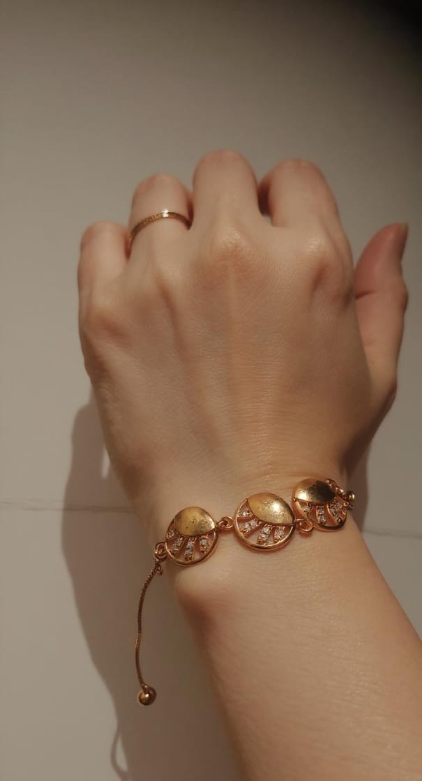 Gold Three-Charm Bracelet
