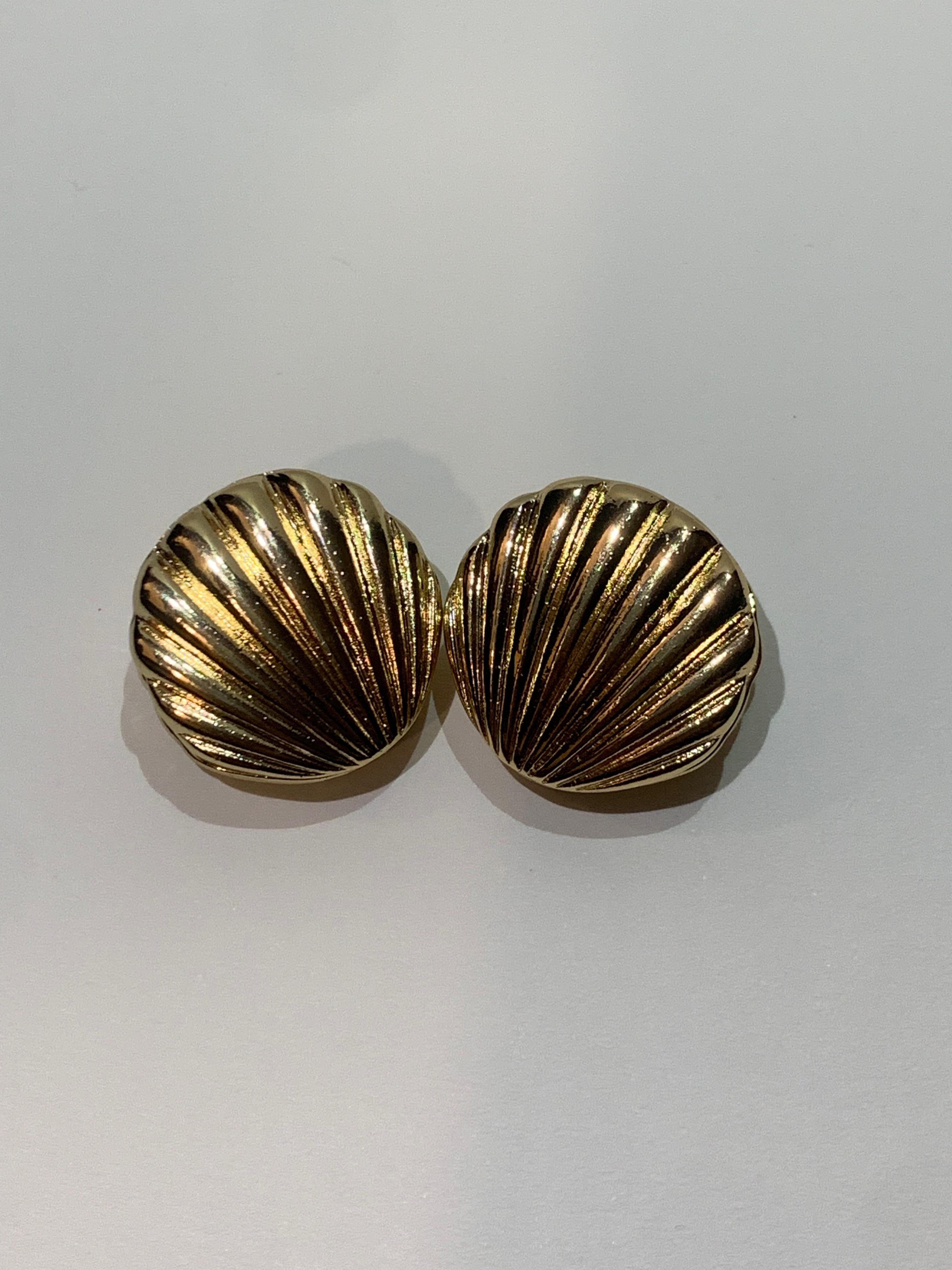 Shell-Shaped Stud Earrings
