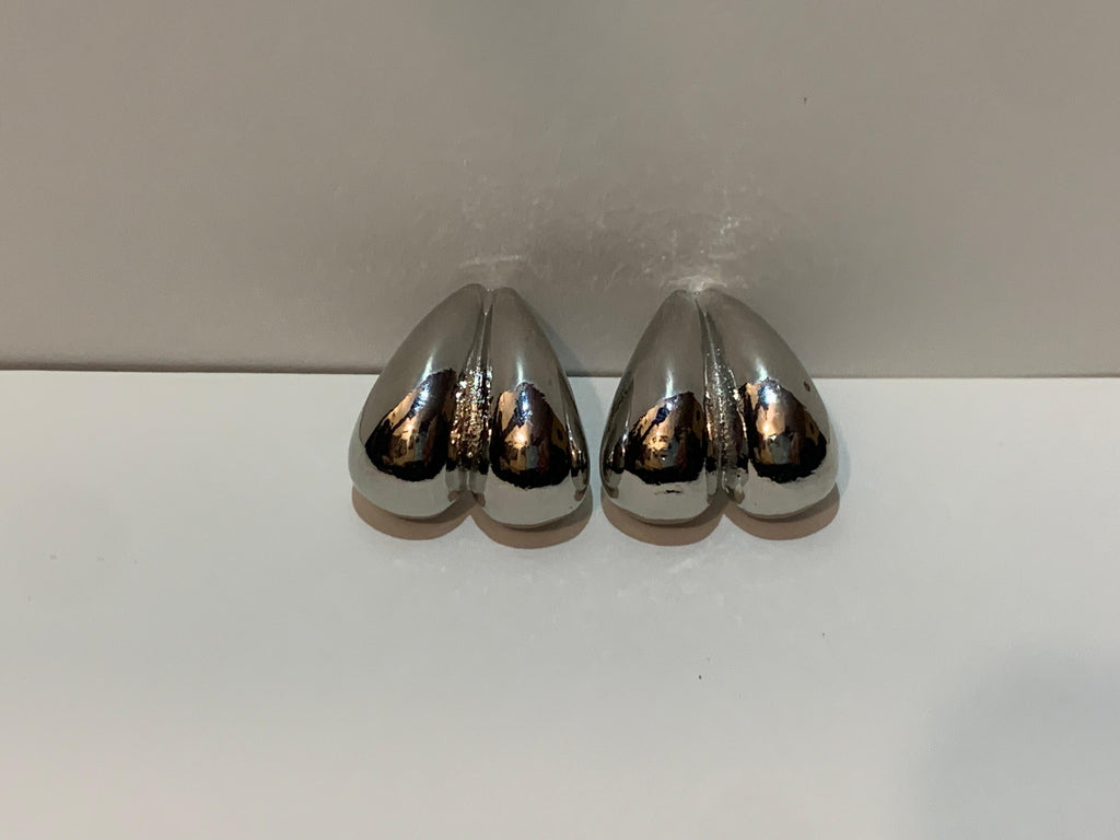 Heart-Shaped Silver Earrings