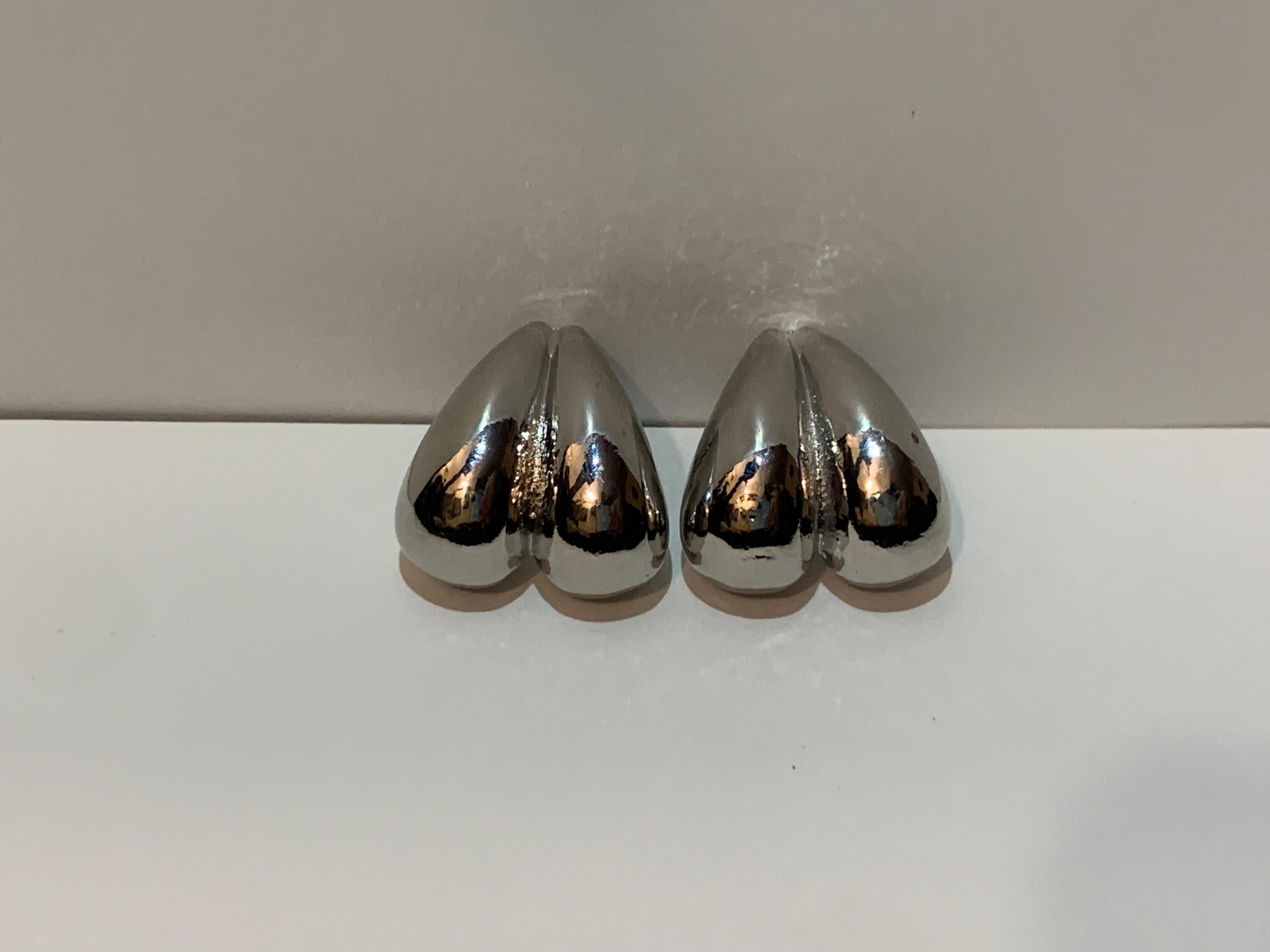 Heart-Shaped Silver Earrings