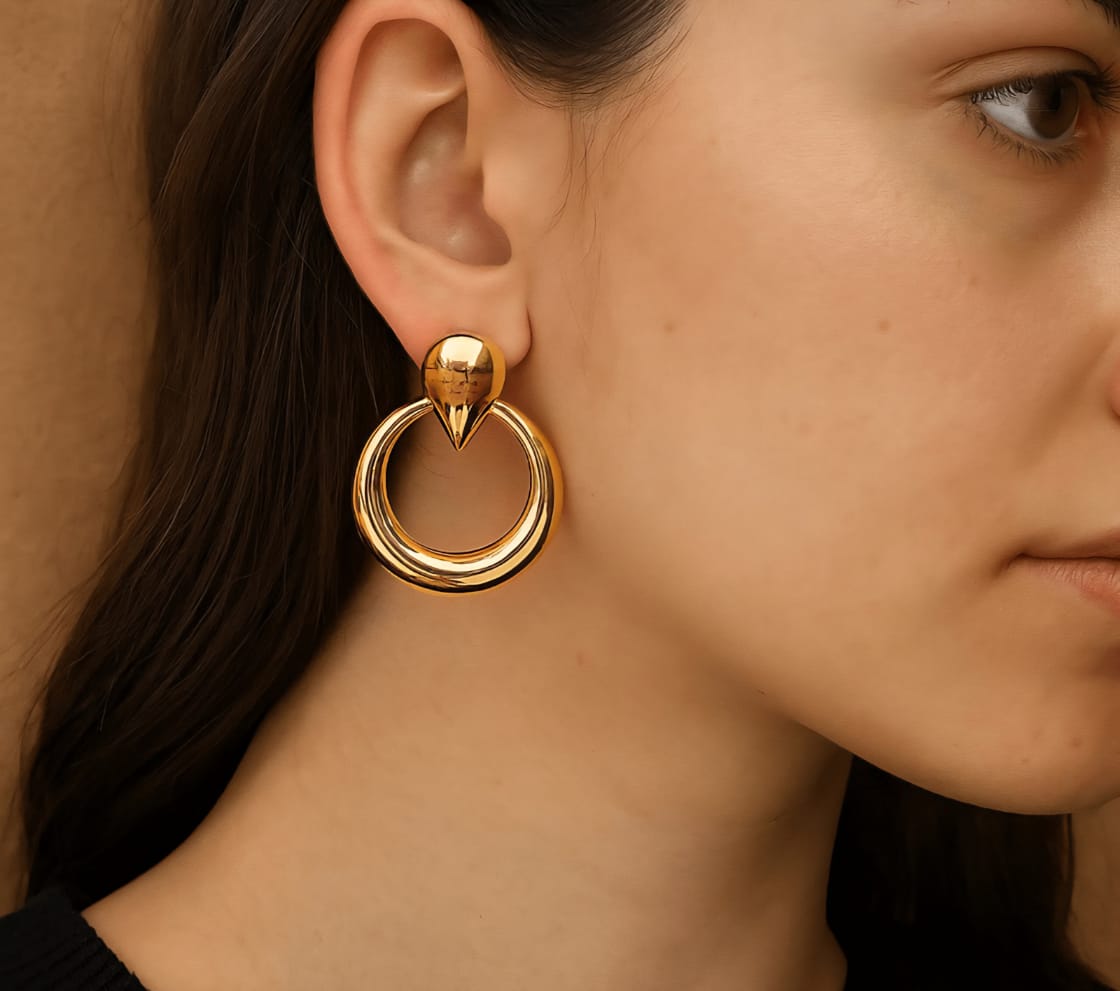 Gold Circle Earrings