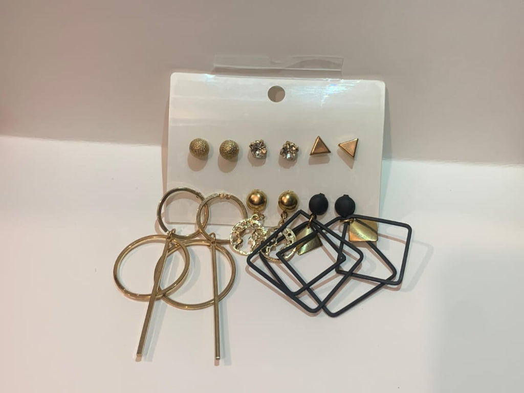 Mixed Metal Earrings Set