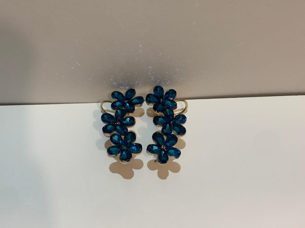 Blue Floral Earcuff