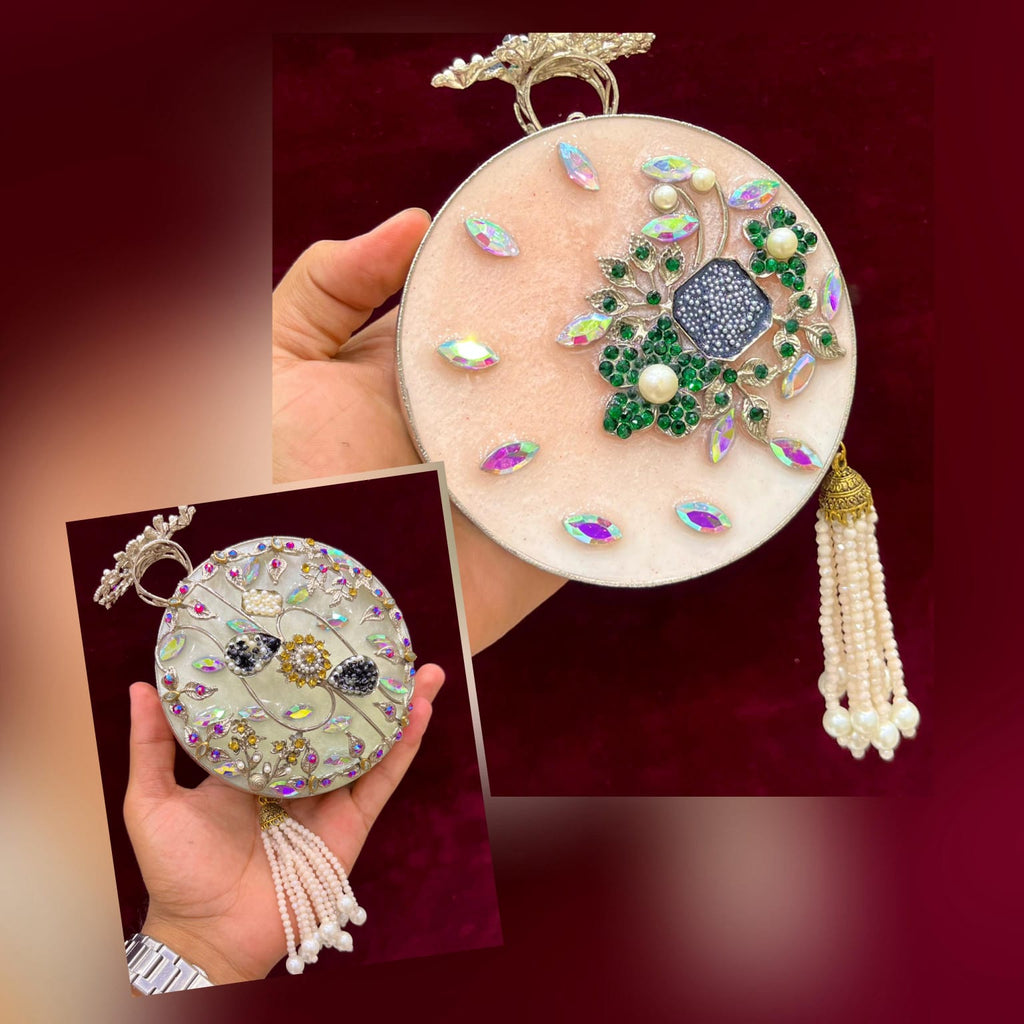 Ornate Round Clutches