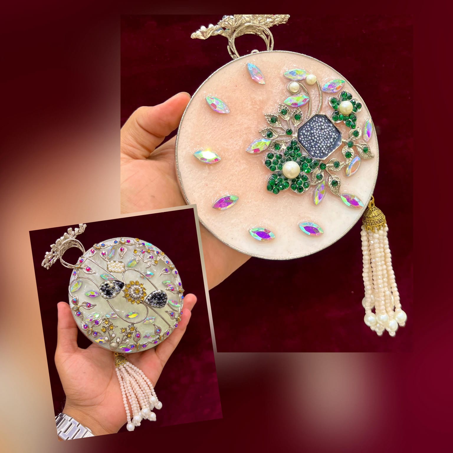 Ornate Round Clutches