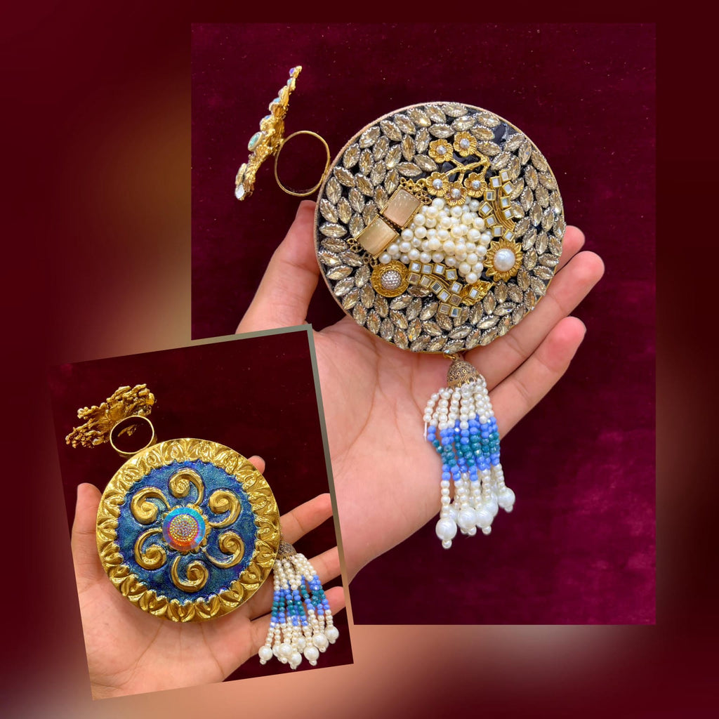 Ornate Round Clutches