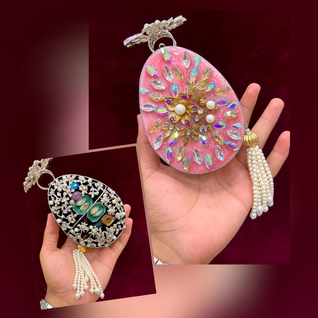 Jewelled Oval Clutch