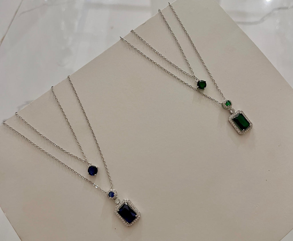 Double-Layered Sapphire Necklace  D