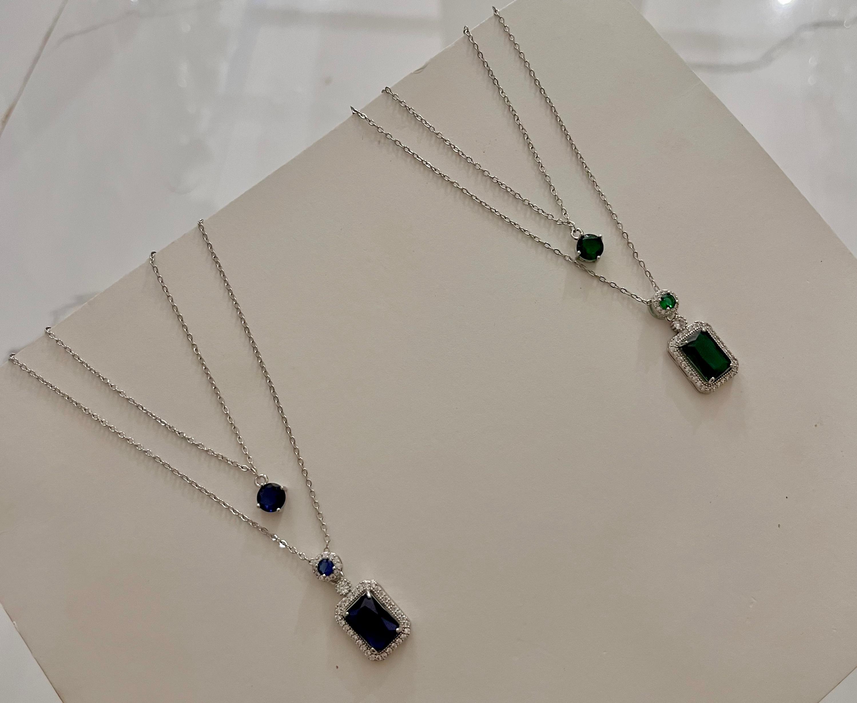 Double-Layered Sapphire Necklace  D